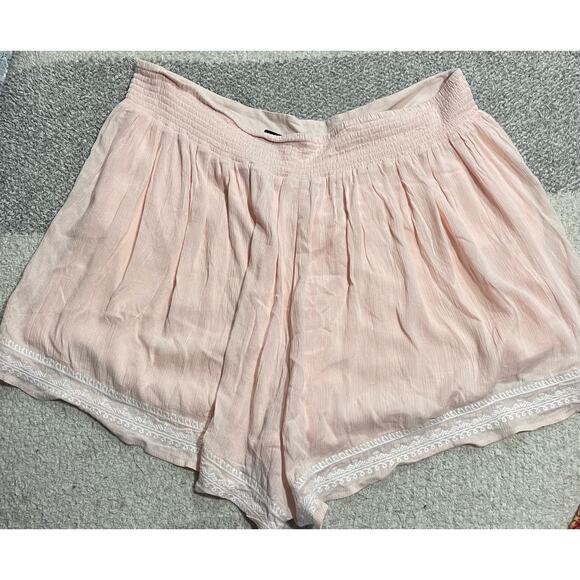 NWT Torrid Shorts Womens 4 Elastic Waist Lacy Casual Layered Gauzy Pockets Peach - Picture 10 of 10